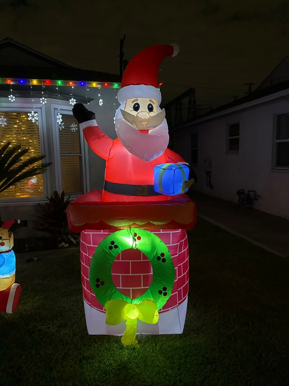 Click to view full screen 8FT Double-Sided Rotating Inflatable Snowman & Santa – Christmas Blow Up Yard Decoration for Indoor Outdoor Lawn & Holiday Party photo review