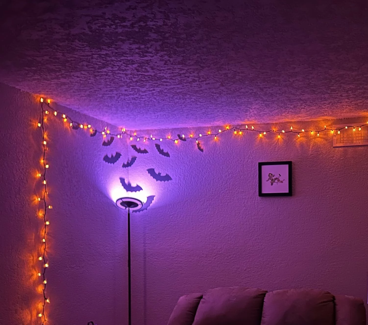 Keepsmile Smart LED Floor Lamp 36W 2600LM, Double-Sided RGB Dimmable Tall Lamp with APP & Remote for Living Room photo review