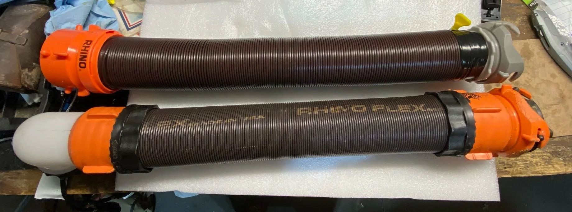 Click to view full screen Camco RhinoFLEX 10-Ft Heavy Duty Rv Camper Swivel Sewer Dump Hose Kit Trailer Waste Pipe Tank Features Fitting Removable Rotating Fittings photo review
