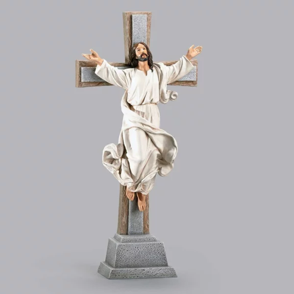 Joseph's Studio 15" Risen Christ Tabletop Crucifix, Stunning Easter Decoration, Perfect Christian Religious Home Décor Piece