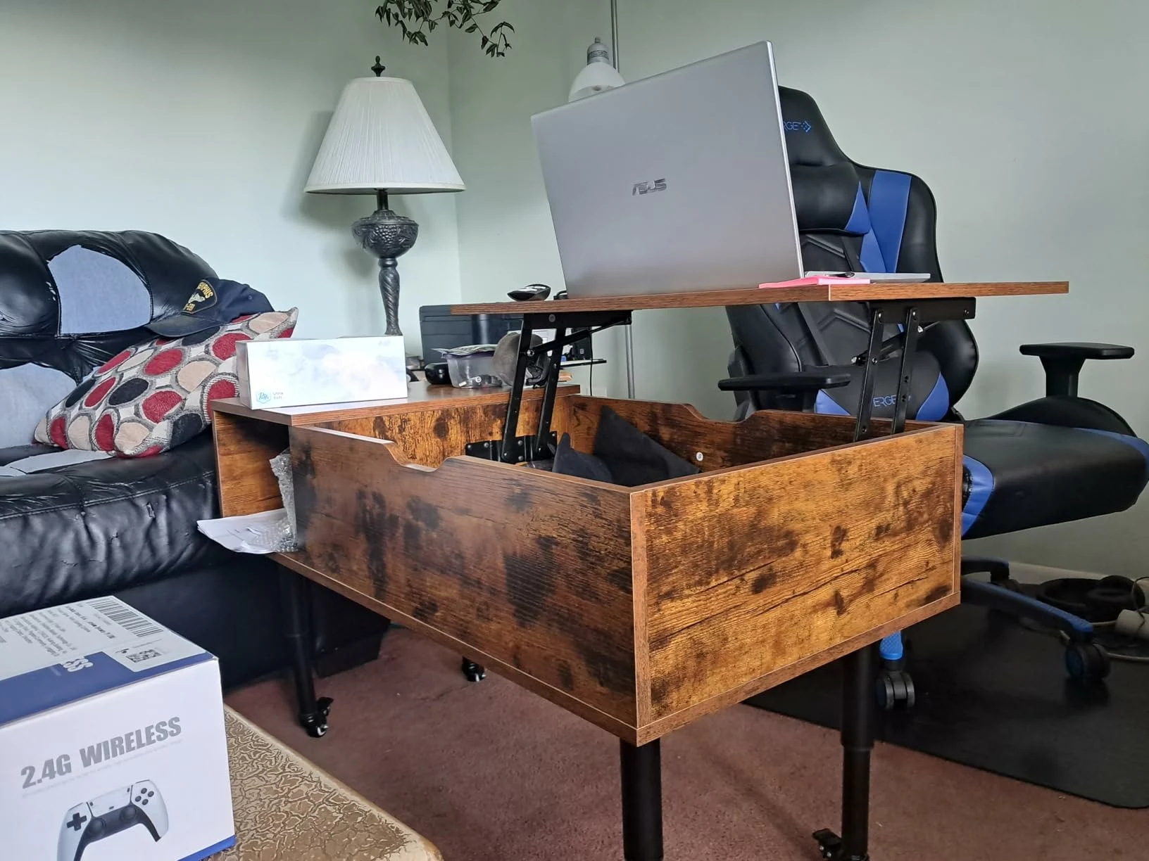 Click to view full screen Sweetcrispy Lift Top Coffee Table For Living Room With Hidden Storage Compartment And Shelf Small Wooden Center Table photo review