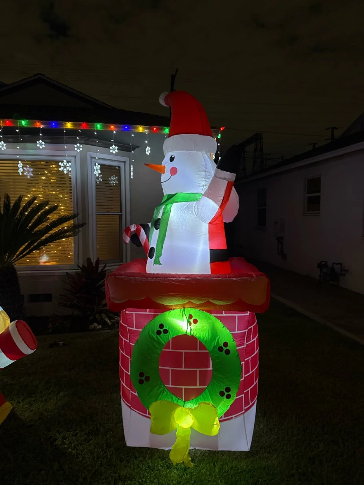 Click to view full screen 8FT Double-Sided Rotating Inflatable Snowman & Santa – Christmas Blow Up Yard Decoration for Indoor Outdoor Lawn & Holiday Party photo review