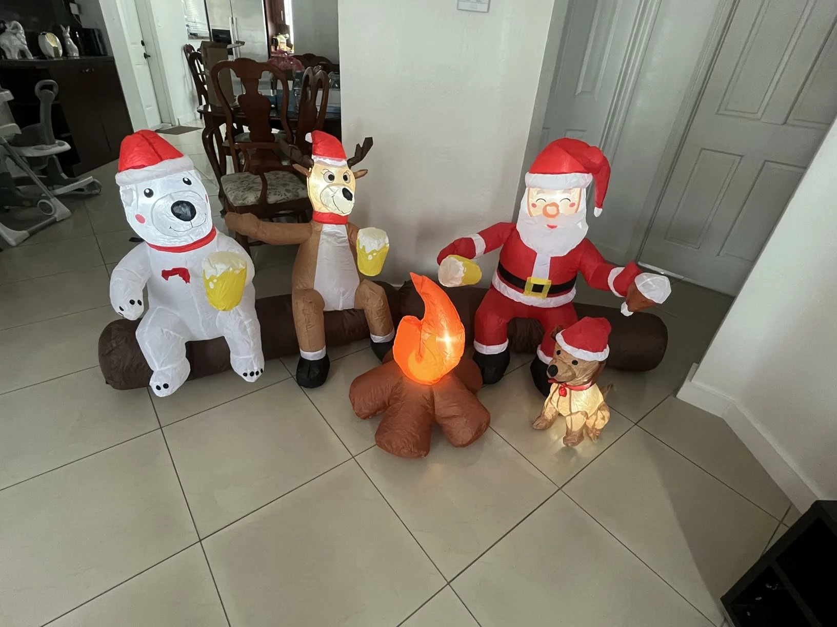 Click to view full screen Alupssuc 8FT Inflatable Santa Claus, Bear & Deer Outdoor Decoration – LED Blow Up Christmas Yard Decor for Garden, Lawn & Holiday USA photo review