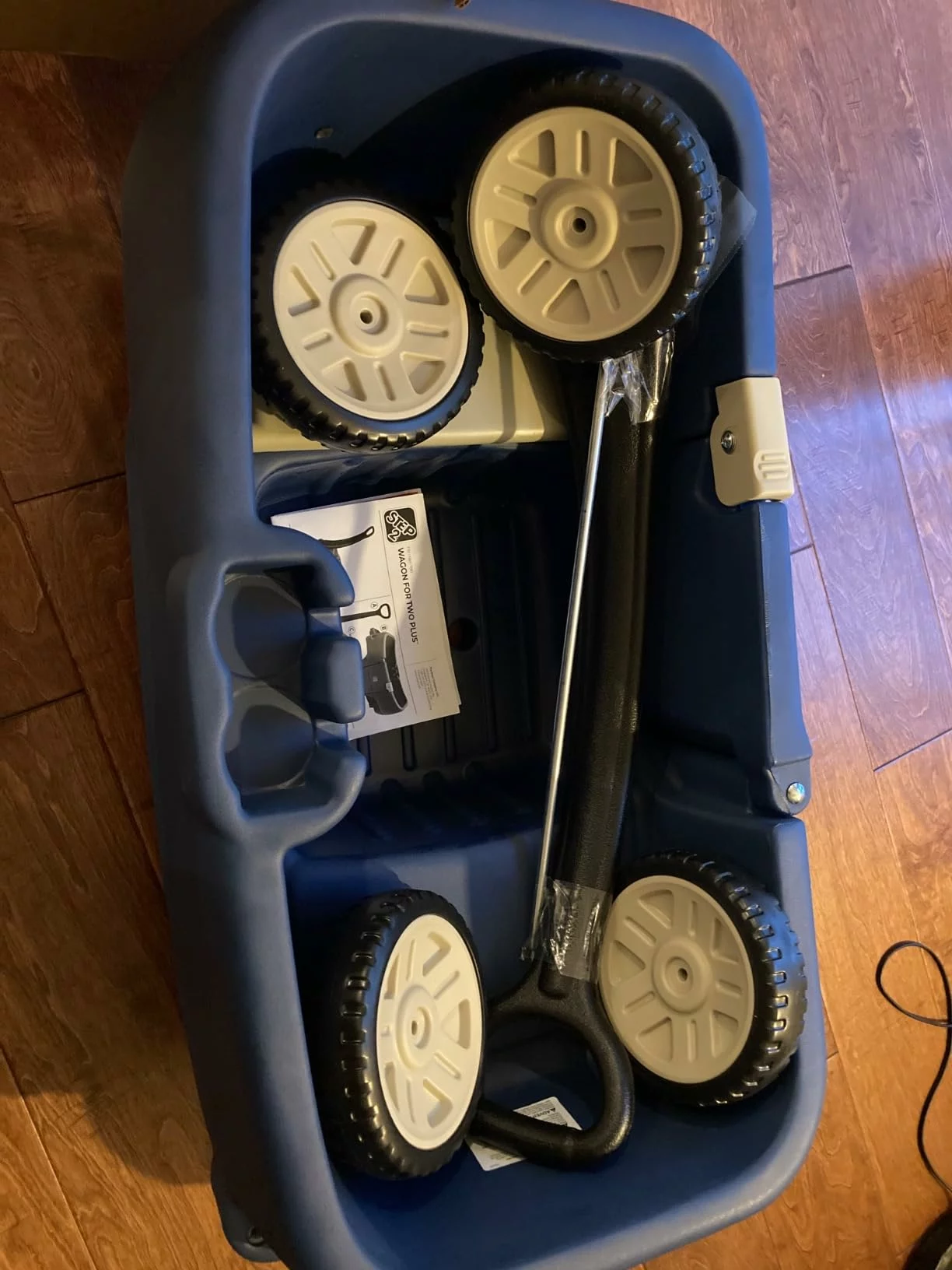 Step2 Wagon for Two Plus – Durable Kids Ride On Toy with Seat Belts, Storage & Handle, Stroller Alternative, Denim Blue photo review