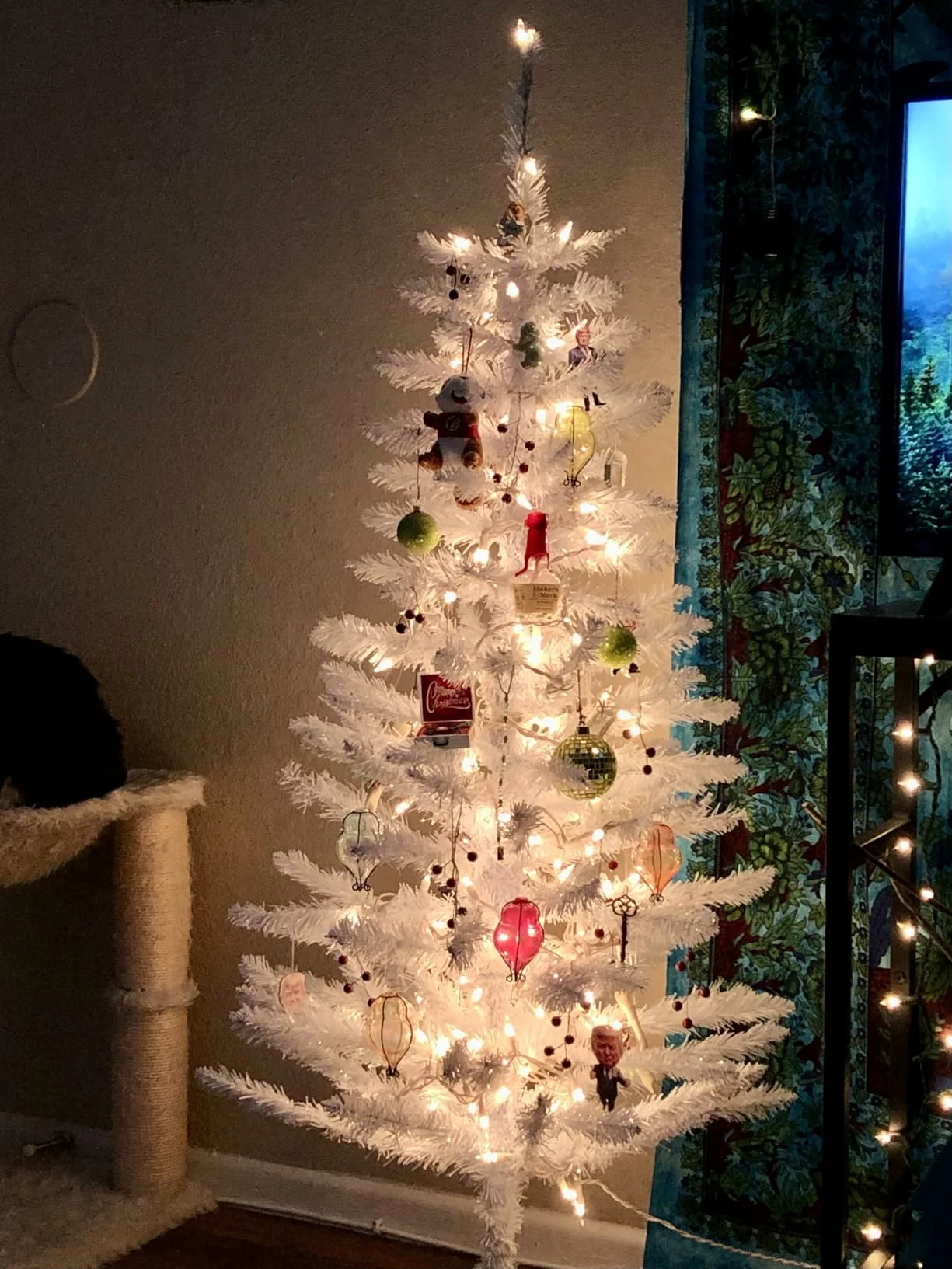 Click to view full screen Puleo International Inc. 4-ft. White Carson Artificial Pine Christmas Tree Decor photo review