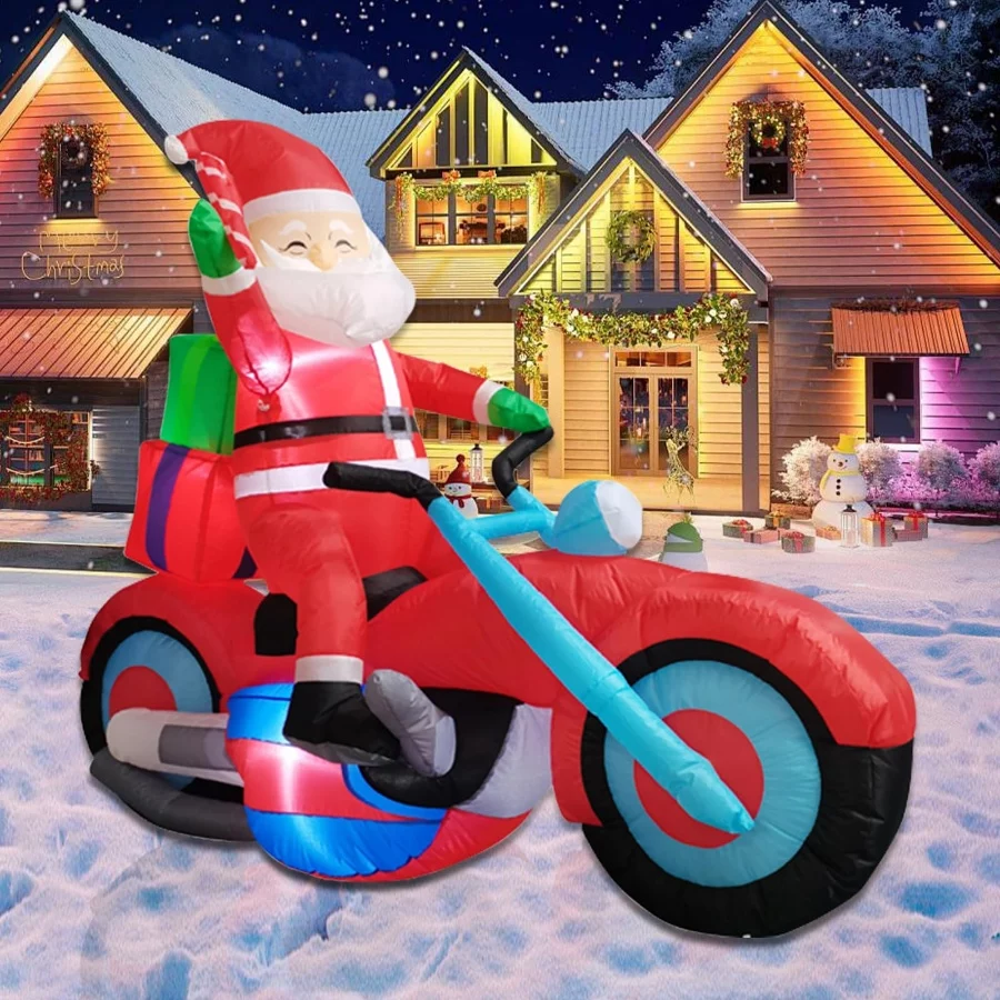 8.46FT Airplane Christmas Inflatable Outdoor Decoration-Lighted Santa Claus on Animated Helicopter w - 02 8.46FT Airplane Christmas Inflatable Outdoor Decoration Lighted Santa Claus on Animated Helicopter w 02