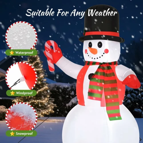 8FT Christmas Inflatable Snowman Outdoor Decoration Giant Blow Up Yard Decor with LED Lights Waterproof for Lawn Garden 4 Copy