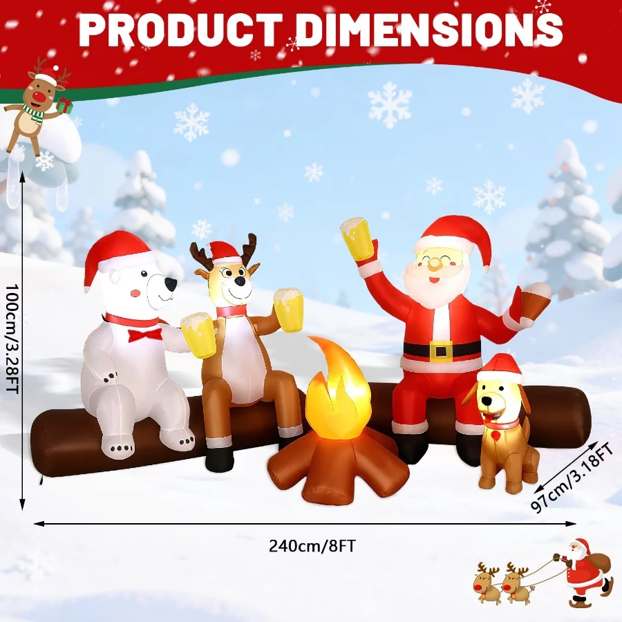 Alupssuc 8FT Christmas Inflatable Outdoor Decoration with Built-in LEDs Lights, Blow-Up Santa Claus, - 03 Alupssuc 8FT Christmas Inflatable Outdoor Decoration with Built in LEDs Lights Blow Up Santa Claus 03