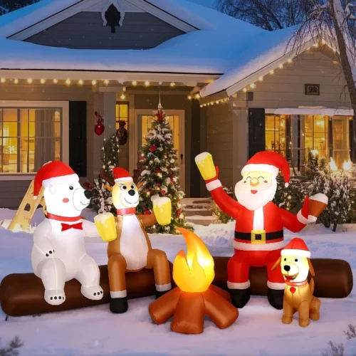 Alupssuc 8FT Christmas Inflatable Outdoor Decoration with Built in LEDs Lights Blow Up Santa Claus 08