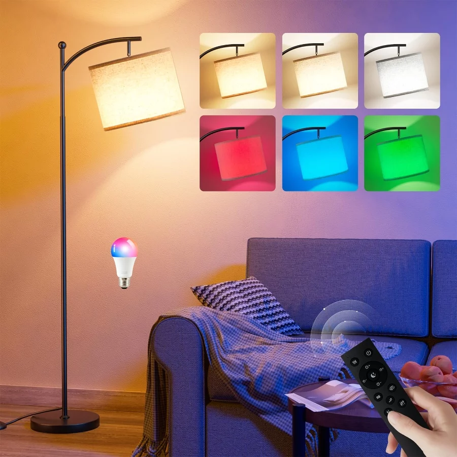 Ambimall Floor Lamps with Smart Light Bulb, RGB + Color Temperatures Bright Dimmable Smart Floor lam - 08 Ambimall Floor Lamps with Smart Light Bulb RGB Color Temperatures Bright Dimmable Smart Floor lam 08