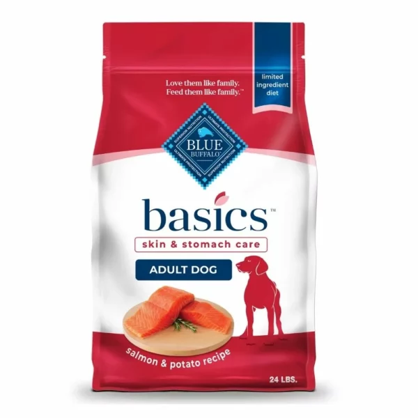 Basics Skin and Stomach Care Adult Dry Dog Food – Salmon and Potato Recipe for Gentle Digestion and Healthy Coat