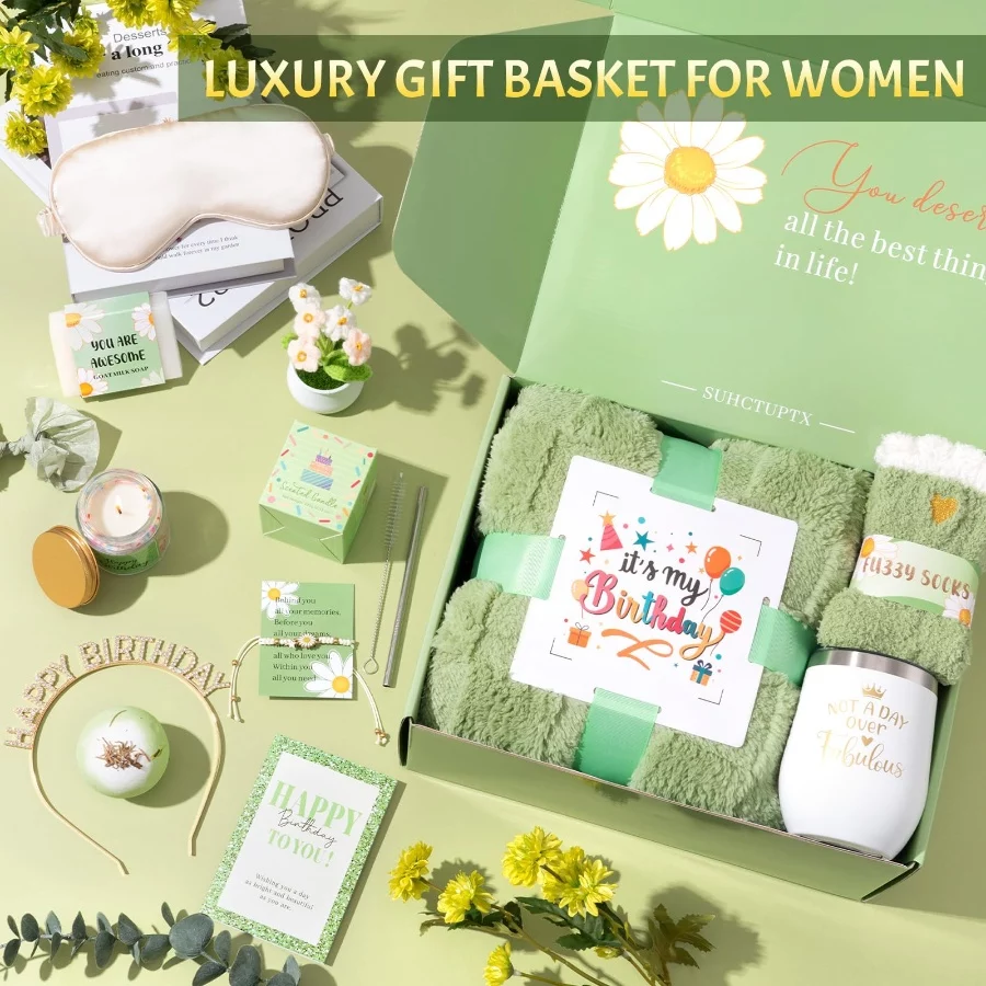 Birthday Gifts for Women, 12pcs Happy Birthday Gift Basket for Women Unique Gifts Set Ideas Relaxing - 03 Birthday Gifts for Women 12pcs Happy Birthday Gift Basket for Women Unique Gifts Set Ideas Relaxing 03
