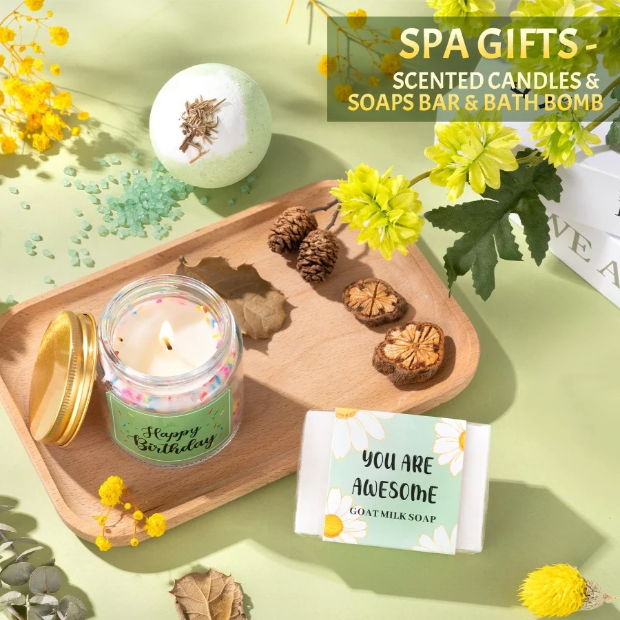 Birthday Gifts for Women, 12pcs Happy Birthday Gift Basket for Women Unique Gifts Set Ideas Relaxing - 07 Birthday Gifts for Women 12pcs Happy Birthday Gift Basket for Women Unique Gifts Set Ideas Relaxing 07
