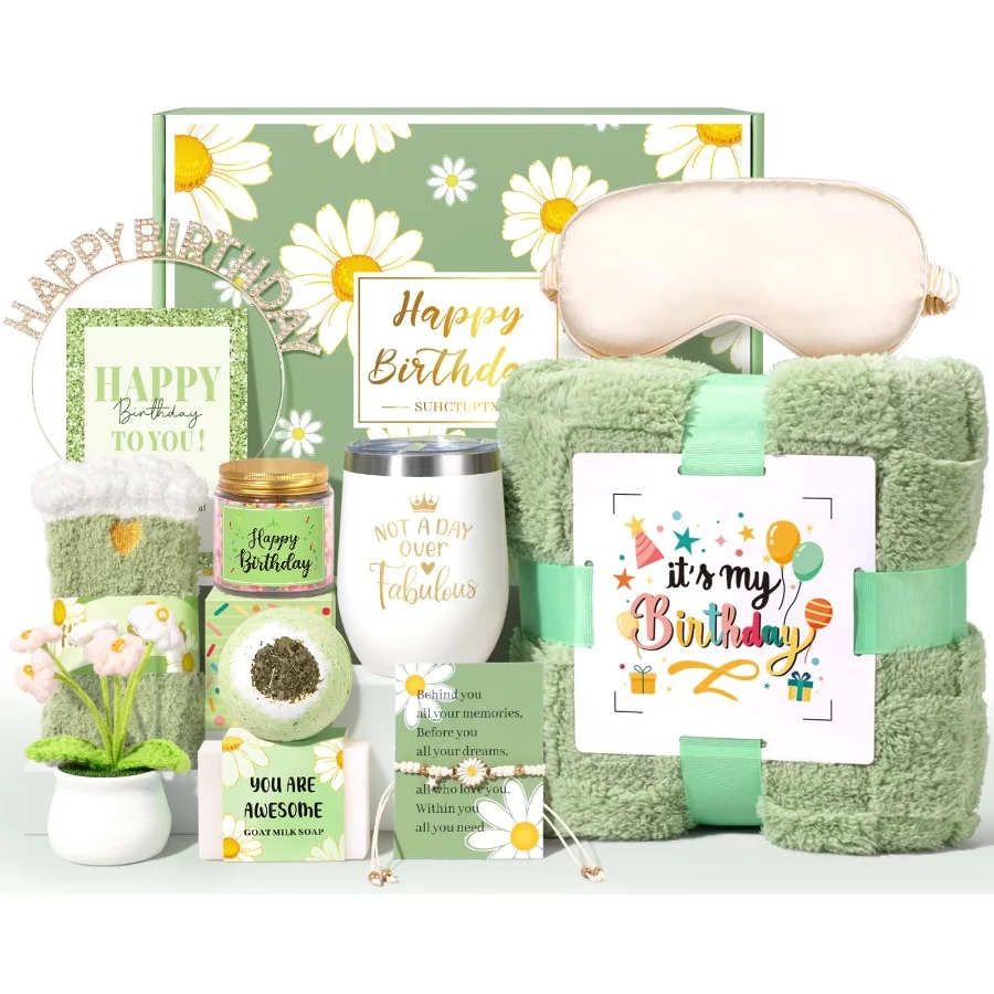 Birthday Gifts for Women, 12pcs Happy Birthday Gift Basket for Women Unique Gifts Set Ideas Relaxing - 09 Birthday Gifts for Women 12pcs Happy Birthday Gift Basket for Women Unique Gifts Set Ideas Relaxing 09
