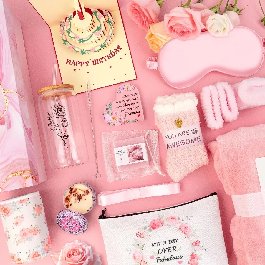 Birthday Gifts for Women, 13pc Valentine Gift Basket for Women Birthday Unique, Spa Basket Care Pack - 02 Birthday Gifts for Women 13pc Valentine Gift Basket for Women Birthday Unique Spa Basket Care Pack 02