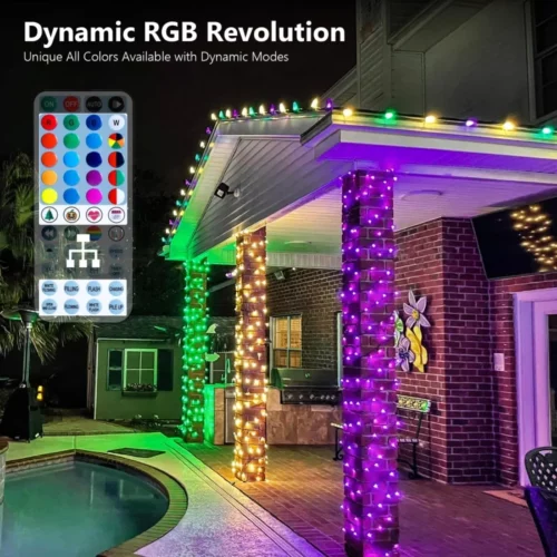 Brizled Color Changing Halloween Lights 66ft 200 LED RGB Christmas Lights Music Sync 120 Modes Re 05