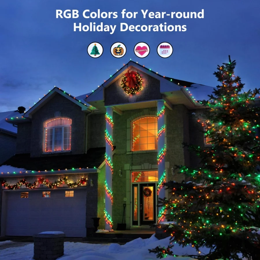 Brizled Color Changing Halloween Lights, 66ft 200 LED RGB Christmas Lights Music Sync, 120+ Modes Re - 06 Brizled Color Changing Halloween Lights 66ft 200 LED RGB Christmas Lights Music Sync 120 Modes Re 06