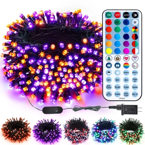 Brizled Color Changing Halloween Lights 66ft 200 LED RGB Christmas Lights Music Sync 120 Modes Re 08