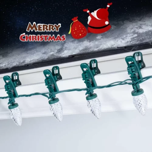 C9 68Ft Led Christmas String Lights 100 LED with Quick Clips Outdoor Waterproof Strawberry Lights C 05