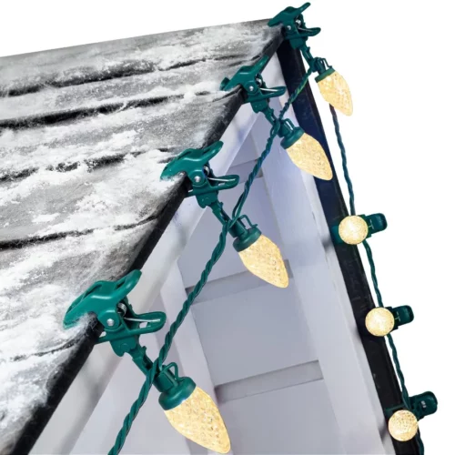 C9 68Ft Led Christmas String Lights 100 LED with Quick Clips Outdoor Waterproof Strawberry Lights C 08