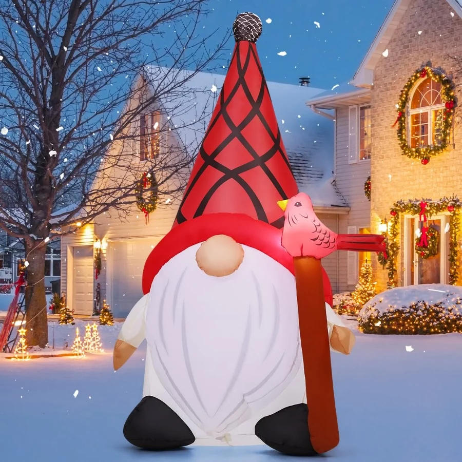 COMIN 5 FT Tall Christmas Inflatables Outdoor Decorations Blow Up Xmas Little Red Bird and Gnomes wi - 01 COMIN 5 FT Tall Christmas Inflatables Outdoor Decorations Blow Up Xmas Little Red Bird and Gnomes wi 01