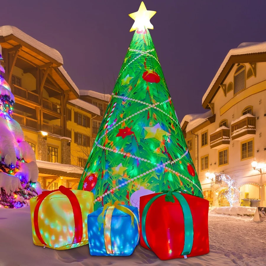 COMIN 7 FT Christmas Inflatables Tree Outdoor Decorations Blow Up Yard 3 Present Boxes with Built-in - 04 COMIN 7 FT Christmas Inflatables Tree Outdoor Decorations Blow Up Yard 3 Present Boxes with Built in 04