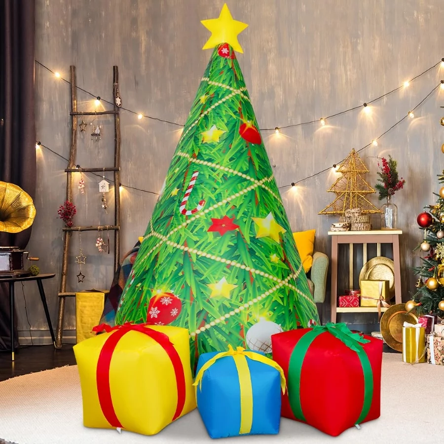 COMIN 7 FT Christmas Inflatables Tree Outdoor Decorations Blow Up Yard 3 Present Boxes with Built-in - 05 COMIN 7 FT Christmas Inflatables Tree Outdoor Decorations Blow Up Yard 3 Present Boxes with Built in 05