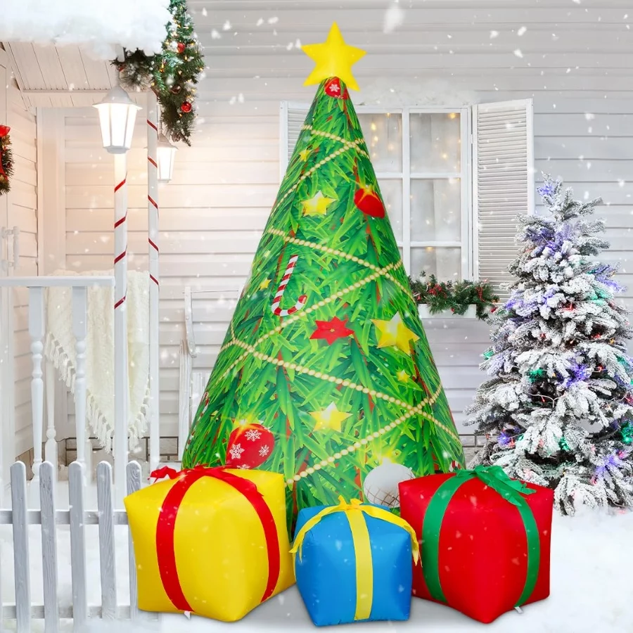 COMIN 7 FT Christmas Inflatables Tree Outdoor Decorations Blow Up Yard 3 Present Boxes with Built-in - 06 COMIN 7 FT Christmas Inflatables Tree Outdoor Decorations Blow Up Yard 3 Present Boxes with Built in 06