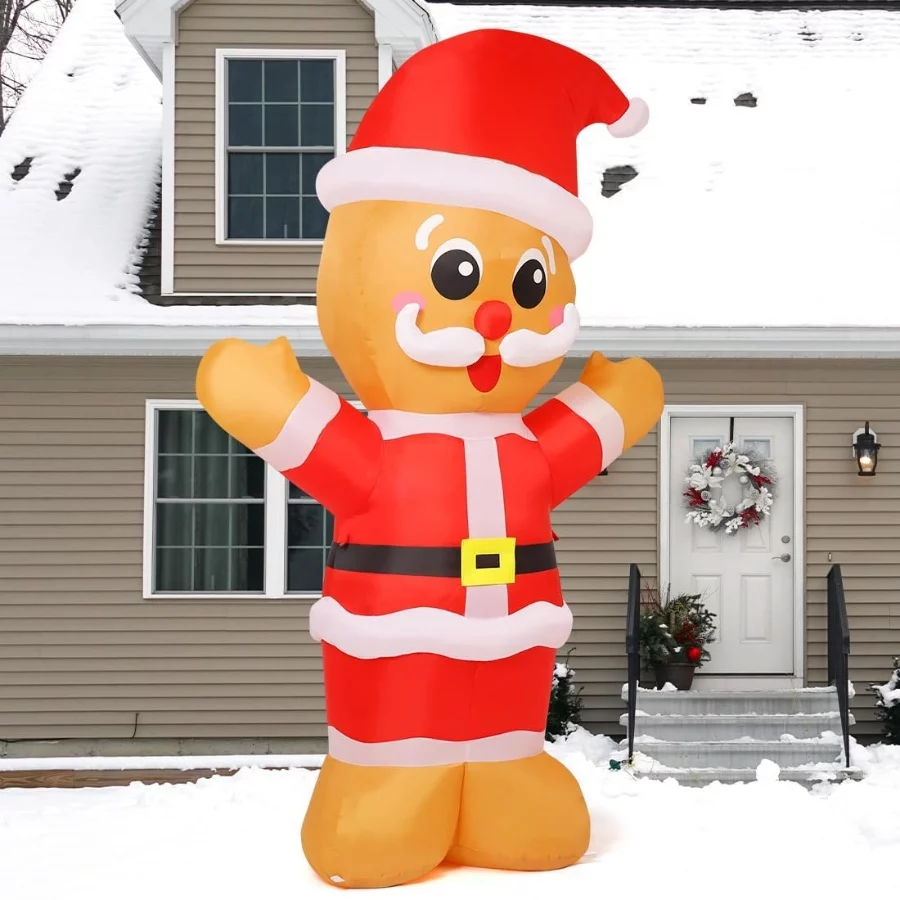COMIN 8 FT Tall Christmas Gingerbread Inflatables Outdoor Decorations Blow Up with Built-in LEDs for - 02 COMIN 8 FT Tall Christmas Gingerbread Inflatables Outdoor Decorations Blow Up with Built in LEDs for 02