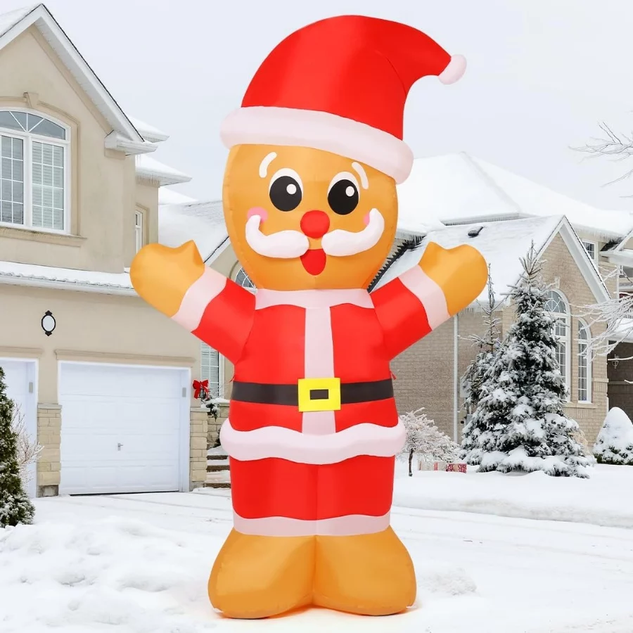 COMIN 8 FT Tall Christmas Gingerbread Inflatables Outdoor Decorations Blow Up with Built-in LEDs for - 05 COMIN 8 FT Tall Christmas Gingerbread Inflatables Outdoor Decorations Blow Up with Built in LEDs for 05