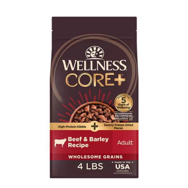 CORE High Protein Dry Dog Food with Freeze-Dried Pieces – Beef & Barley, Wholesome Grains