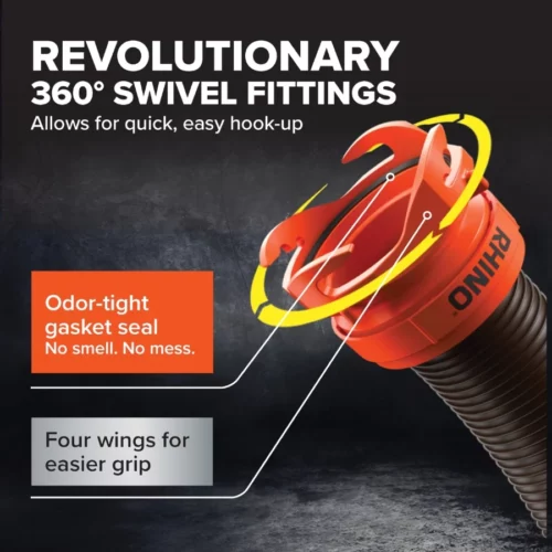 Camco RhinoFLEX 10 RV Sewer Hose Extension Features Collapsible Design for RV Storage Includes 04