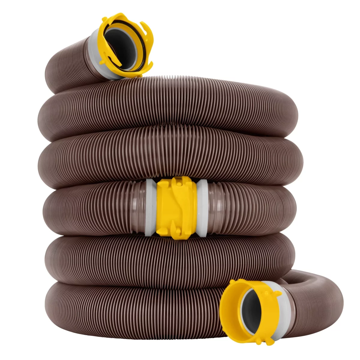 Camco RhinoFLEX 20 Ft Heavy Duty Rv Camper Swivel Sewer Dump Hose Kit Trailer Waste Pipe Tank Features Fitting Removable Rotating Fittings 3 scaled