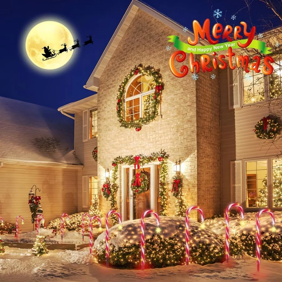 Candy Cane Christmas Lights, 12 Pack Waterproof Christmas Solar Candy Cane Lights with 8 Modes and T - 04 Candy Cane Christmas Lights 12 Pack Waterproof Christmas Solar Candy Cane Lights with 8 Modes and T 04