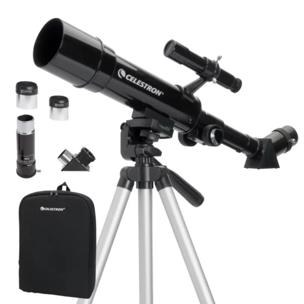 Celestron Travel Scope 70mm Portable Refractor Telescope, Fully Coated Optics With Tripod, Backpack And Software For Beginners
