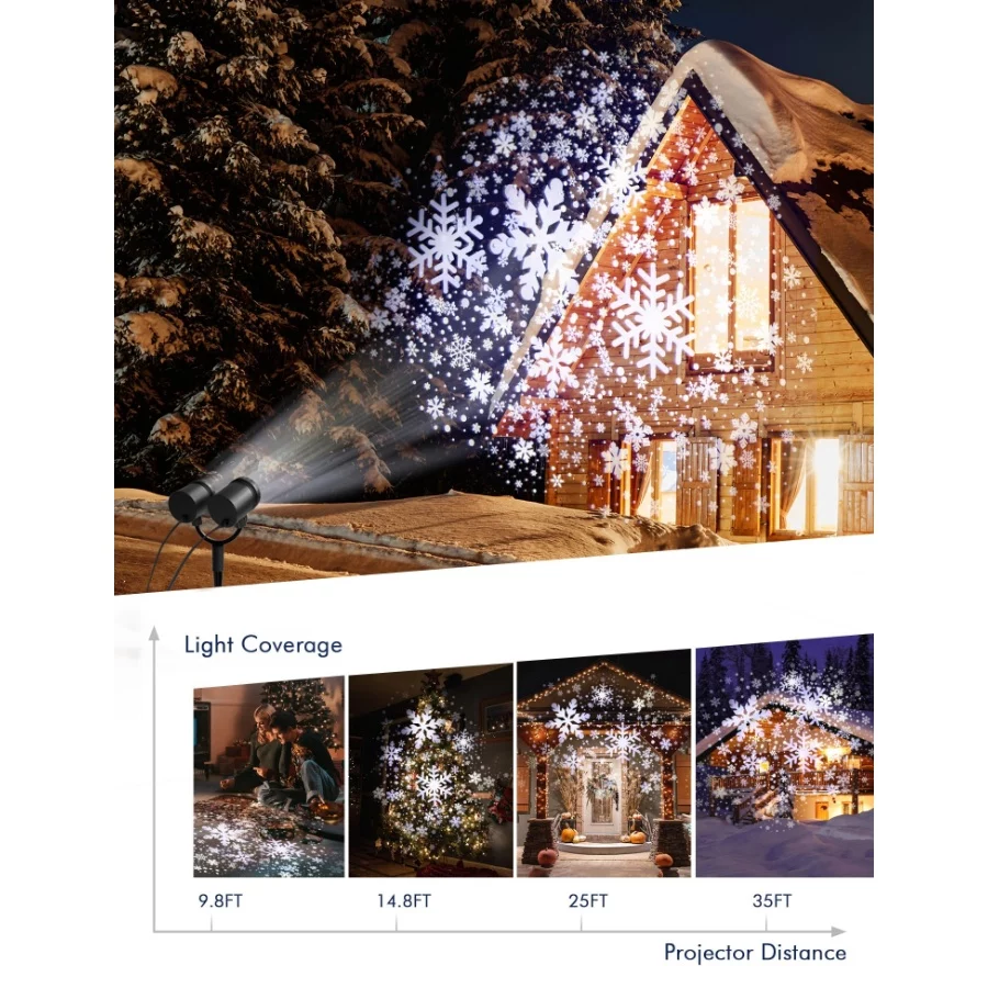 Christmas Double Head Snowflake Projection Lights, ZBPP Outdoor LED Christmas Lights IP65 Waterproof - 06 Christmas Double Head Snowflake Projection Lights ZBPP Outdoor LED Christmas Lights IP65 Waterproof 06