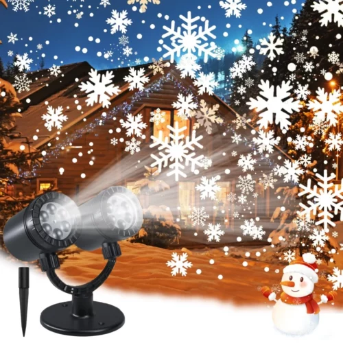 Christmas Double Head Snowflake Projection Lights ZBPP Outdoor LED Christmas Lights IP65 Waterproof 07