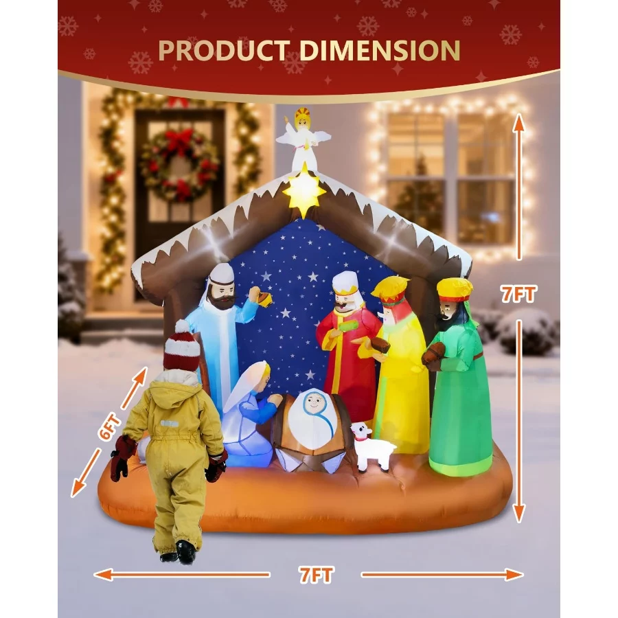 Christmas Inflatable Nativity Scene Outdoor - IP44 Waterproof Christmas Inflatables Outdoor Blow Up - 03 Christmas Inflatable Nativity Scene Outdoor IP44 Waterproof Christmas Inflatables Outdoor Blow Up 03