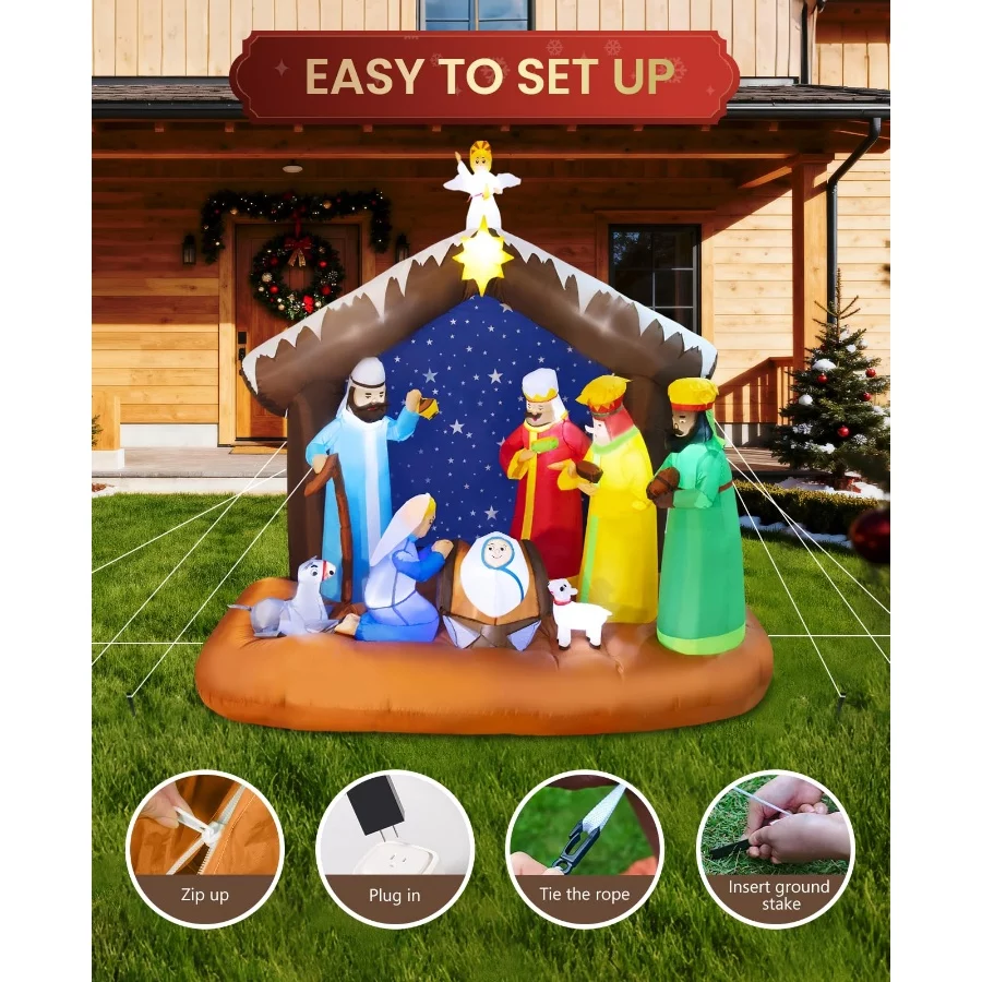 Christmas Inflatable Nativity Scene Outdoor - IP44 Waterproof Christmas Inflatables Outdoor Blow Up - 07 Christmas Inflatable Nativity Scene Outdoor IP44 Waterproof Christmas Inflatables Outdoor Blow Up 07