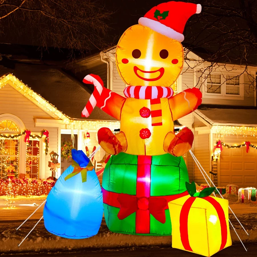 Christmas Inflatables Outdoor Decorations Gingerbread Man, 6ft Inflatable Christmas Yard Decorations - 04 Christmas Inflatables Outdoor Decorations Gingerbread Man 6ft Inflatable Christmas Yard Decorations 04