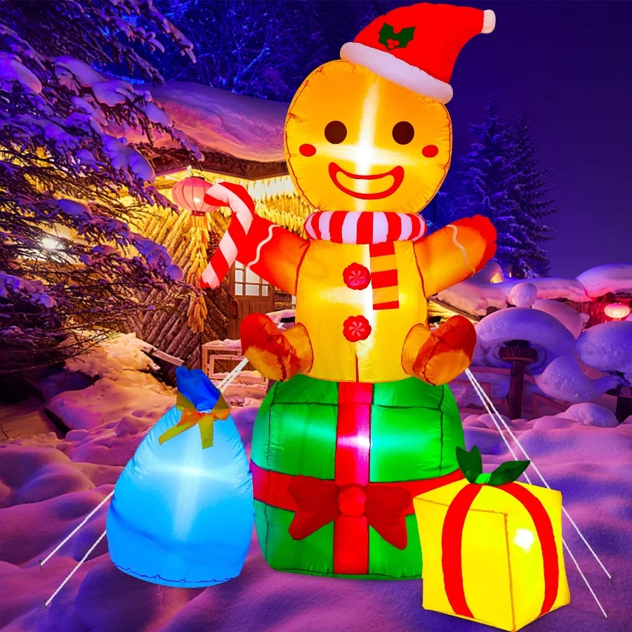 Christmas Inflatables Outdoor Decorations Gingerbread Man, 6ft Inflatable Christmas Yard Decorations - 06 Christmas Inflatables Outdoor Decorations Gingerbread Man 6ft Inflatable Christmas Yard Decorations 06