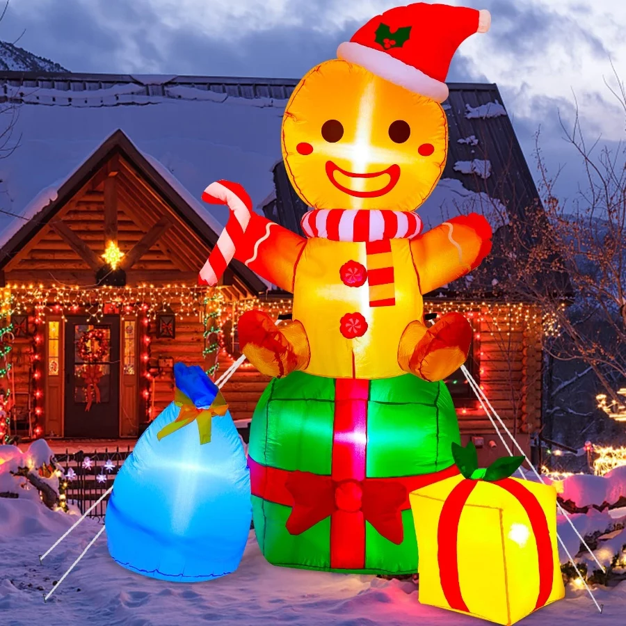 Christmas Inflatables Outdoor Decorations Gingerbread Man, 6ft Inflatable Christmas Yard Decorations - 07 Christmas Inflatables Outdoor Decorations Gingerbread Man 6ft Inflatable Christmas Yard Decorations 07