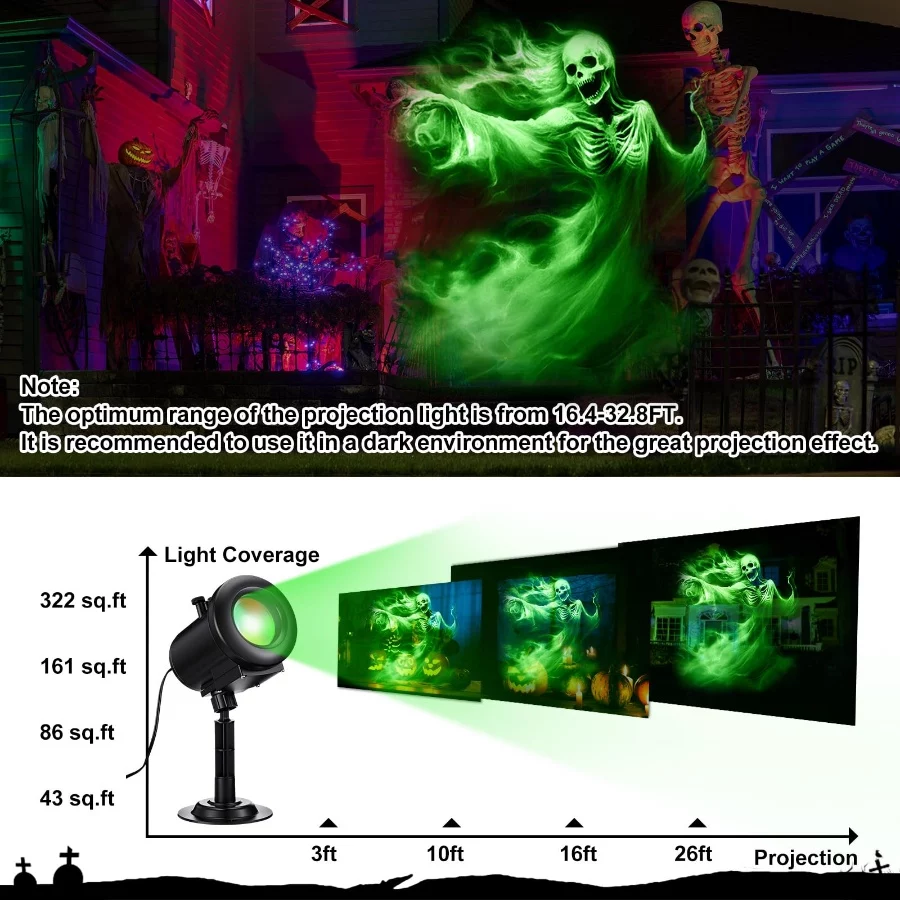 Christmas Projector Lights 2025 Upgrade 3D Dynamic Outdoor Indoor Decorations 4 Colors Light with R 05
