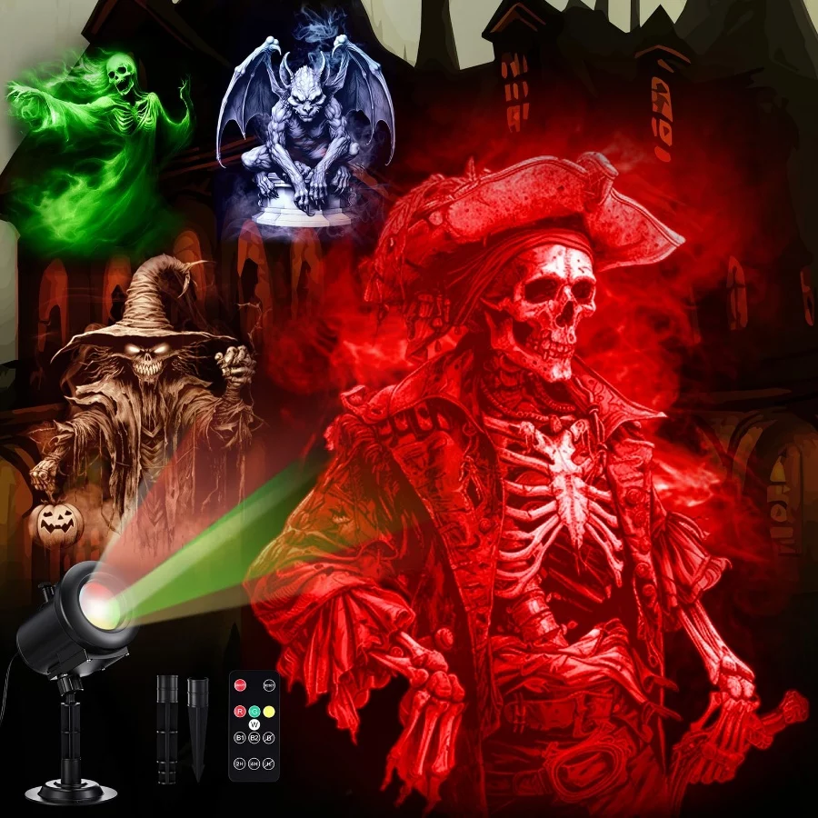 Christmas Projector Lights 2025 Upgrade 3D Dynamic Outdoor Indoor Decorations 4 Colors Light with R 07