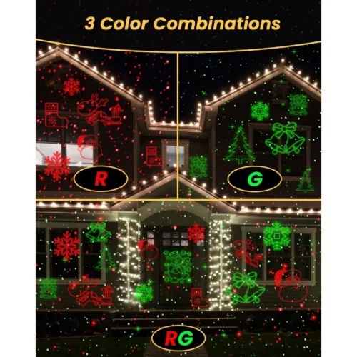 Christmas Projector Lights Outdoor 9 High Definition Patterns Laser Light Projector with Remote and 03