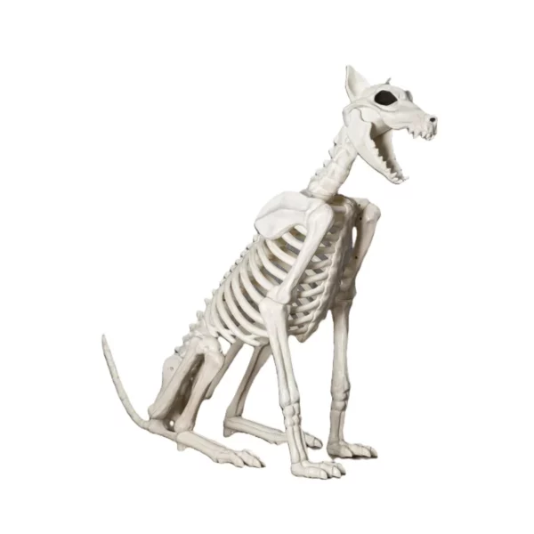 JOYIN Halloween 3.8FT Skeleton Dog Wolf plastic Howling Animal Skeleton Decoration for Garden Yard Haunted House