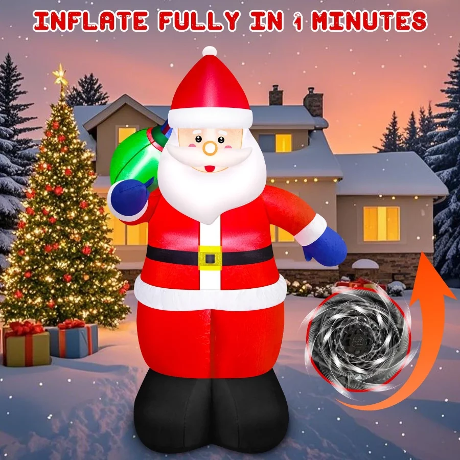 Danxilu 5FT Christmas Inflatable Santa Outdoor Decorations- Blow Up Santa Claus with Gift Bag Built- - 06 Danxilu 5FT Christmas Inflatable Santa Outdoor Decorations Blow Up Santa Claus with Gift Bag Built 06