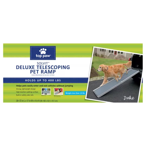Deluxe Telescoping Pet Ramp – Adjustable Lightweight Dog Ramp for Cars & SUVs