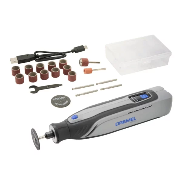 Dremel 8150 8V Cordless Rotary Tool Kit with Brushless Motor Compact Ergonomic Grip LED Light - Variable Speed, USB-C Rechargeable