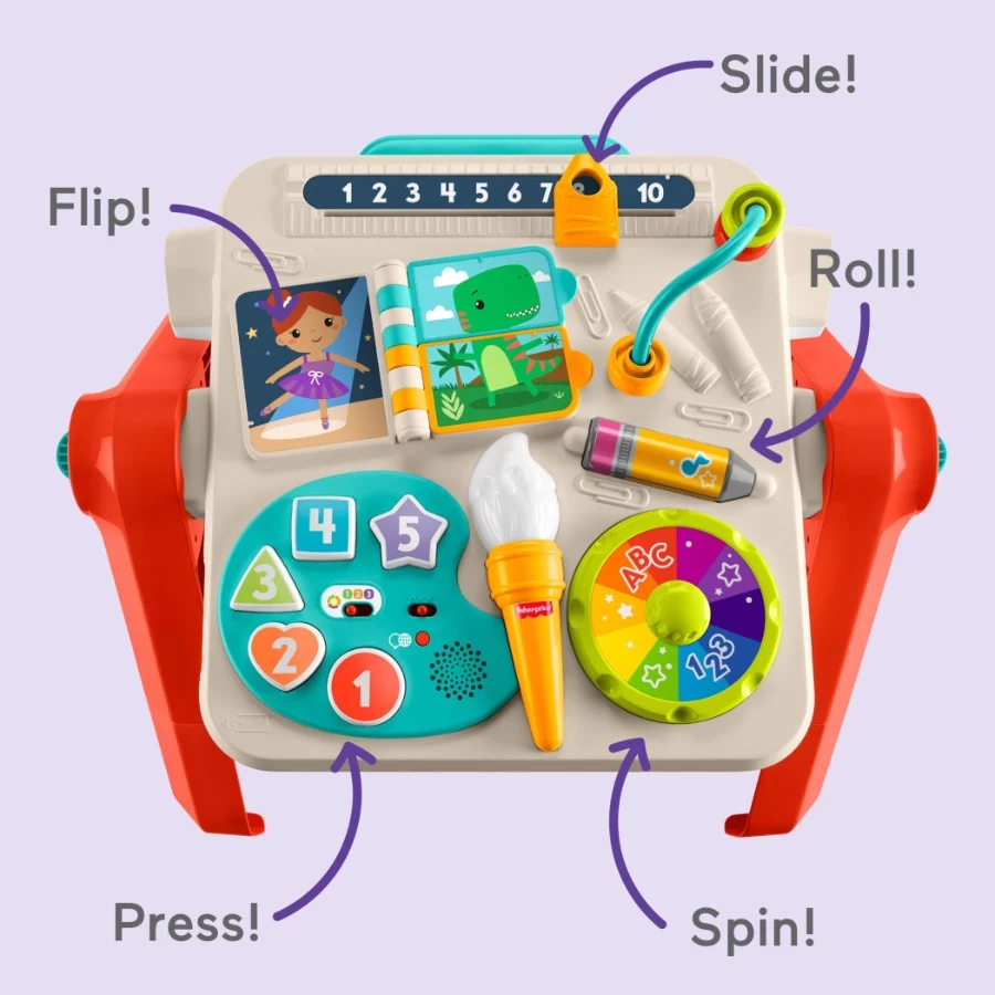 Fisher-Price Baby & Toddler Toy – Laugh & Learn 4-in-1 Educational Activity Table with Music, Art Easel & Lights, 6+ Months (4) Fisher Price Baby Toddler Toy – Laugh Learn 4 in 1 Educational Activity Table with Music Art Easel Lights 6 Months 4